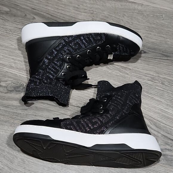 EUC Guess Black Manney Knit Logo High Top Sneakers - Picture 4 of 7